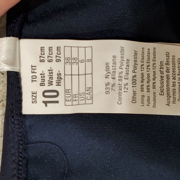 Seafolly Quilted Bikini Swim Bottom in True Navy, Size US 6 - Picture 5 of 7